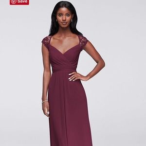 David's Bridal Long Mesh Dress